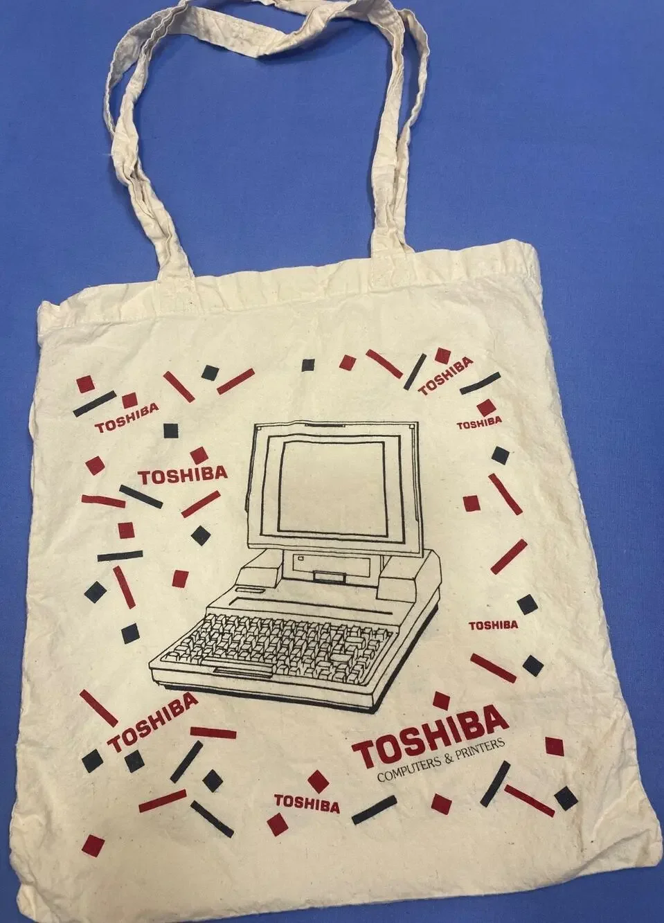 Vintage Toshiba Computers and Printers Graphic Totebag